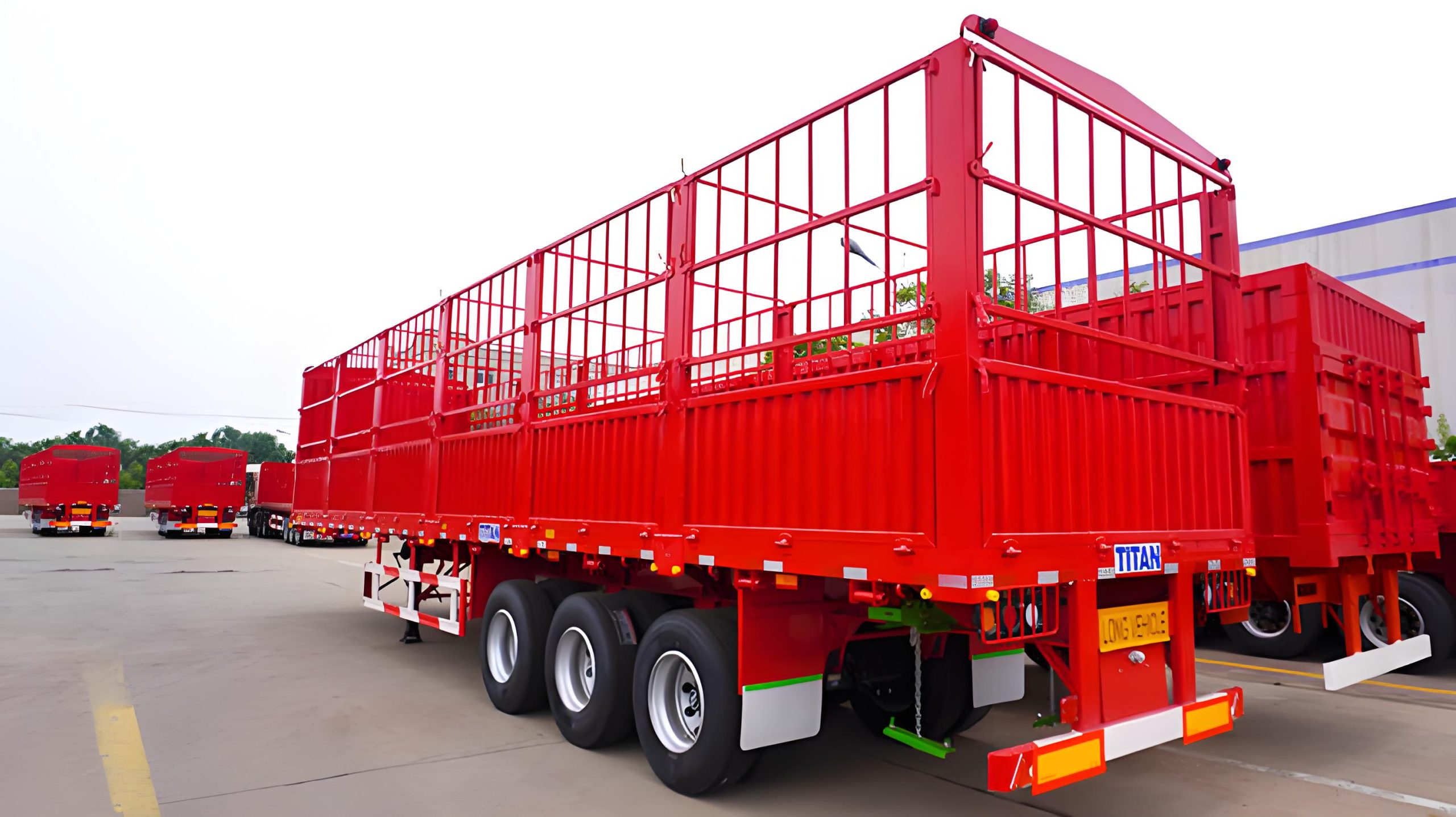 three axle fence semi trailer