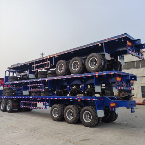 3 axle flatbed trailer for container and steel transport