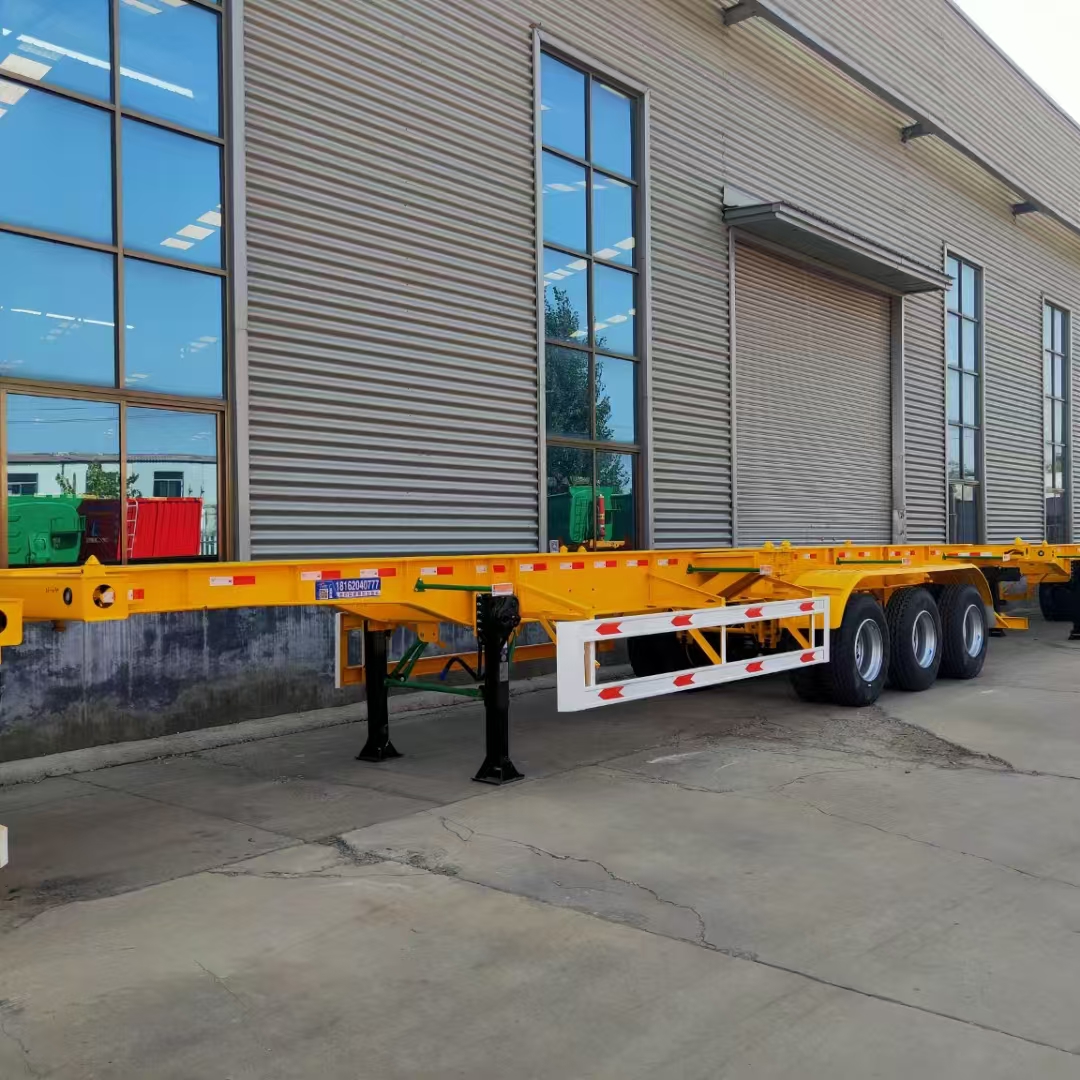 Skeletal semi trailer frame for dedicated container transport