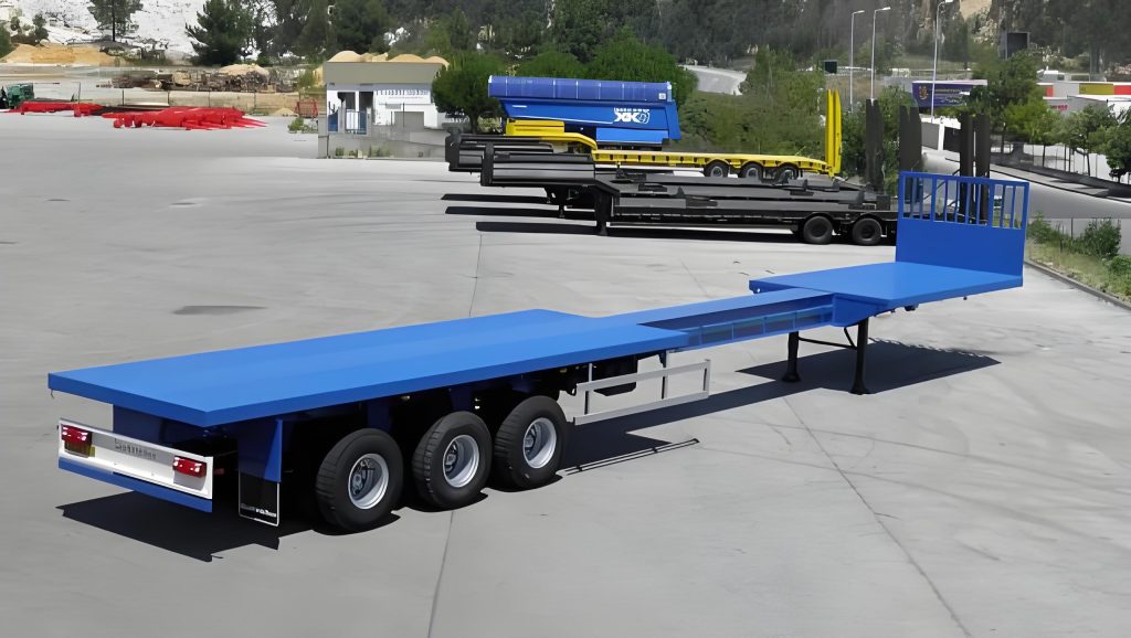 extendable flatbed trailer with adjustable long deck