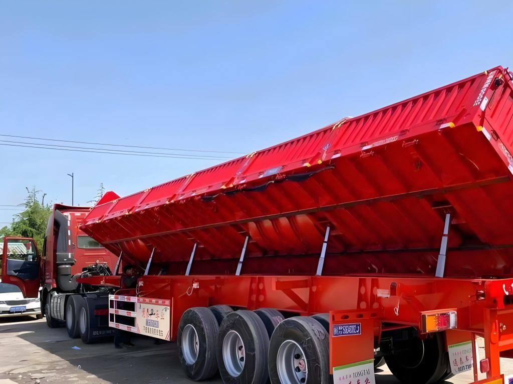 end dump vs side dump semi trailer unloading method