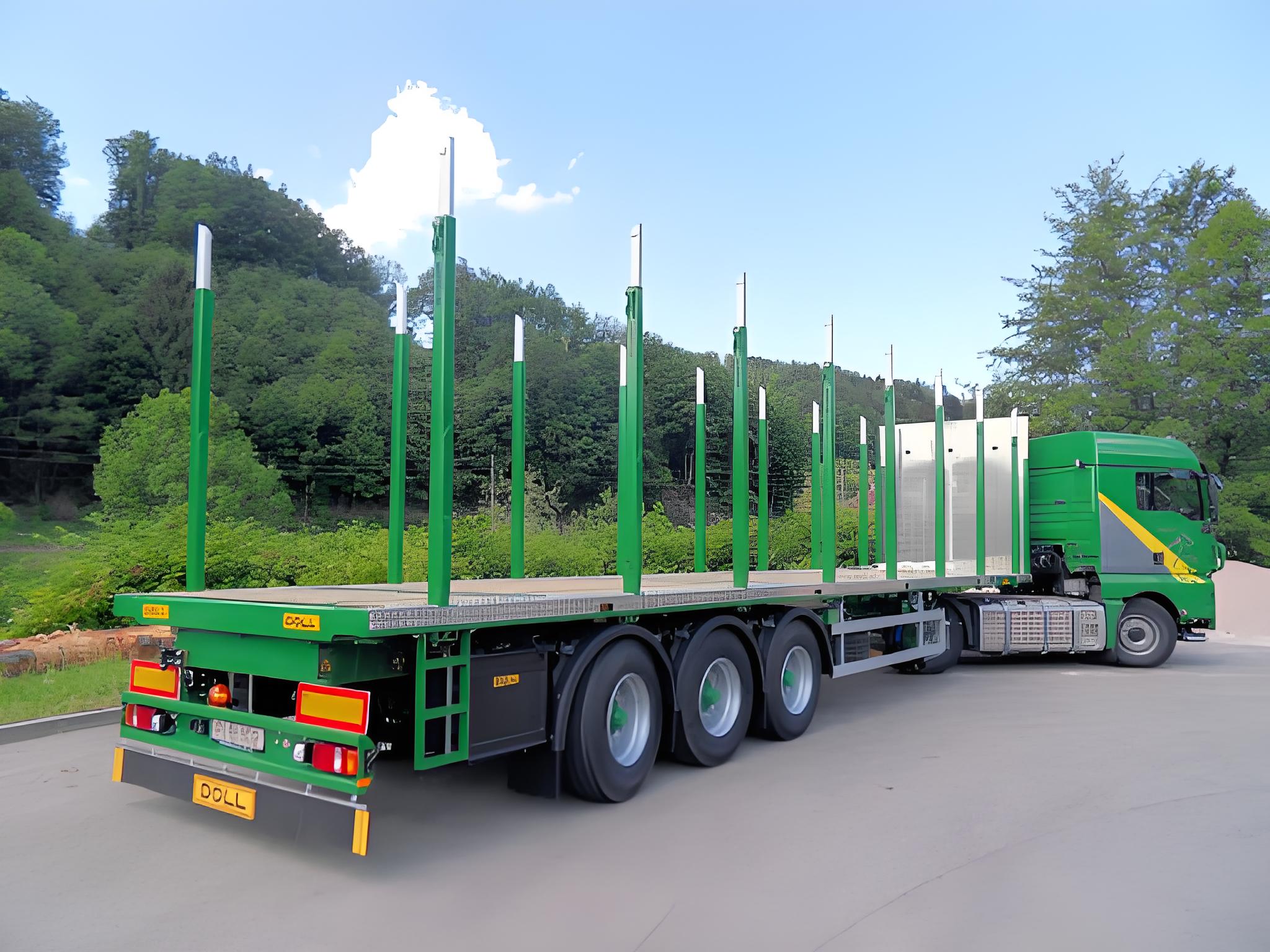 wood log semi trailer
