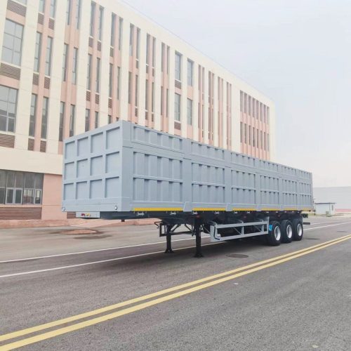 drop side semi trailer for flexible side loading and unloading