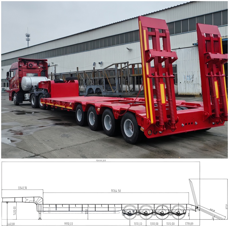 lowboy semi trailer