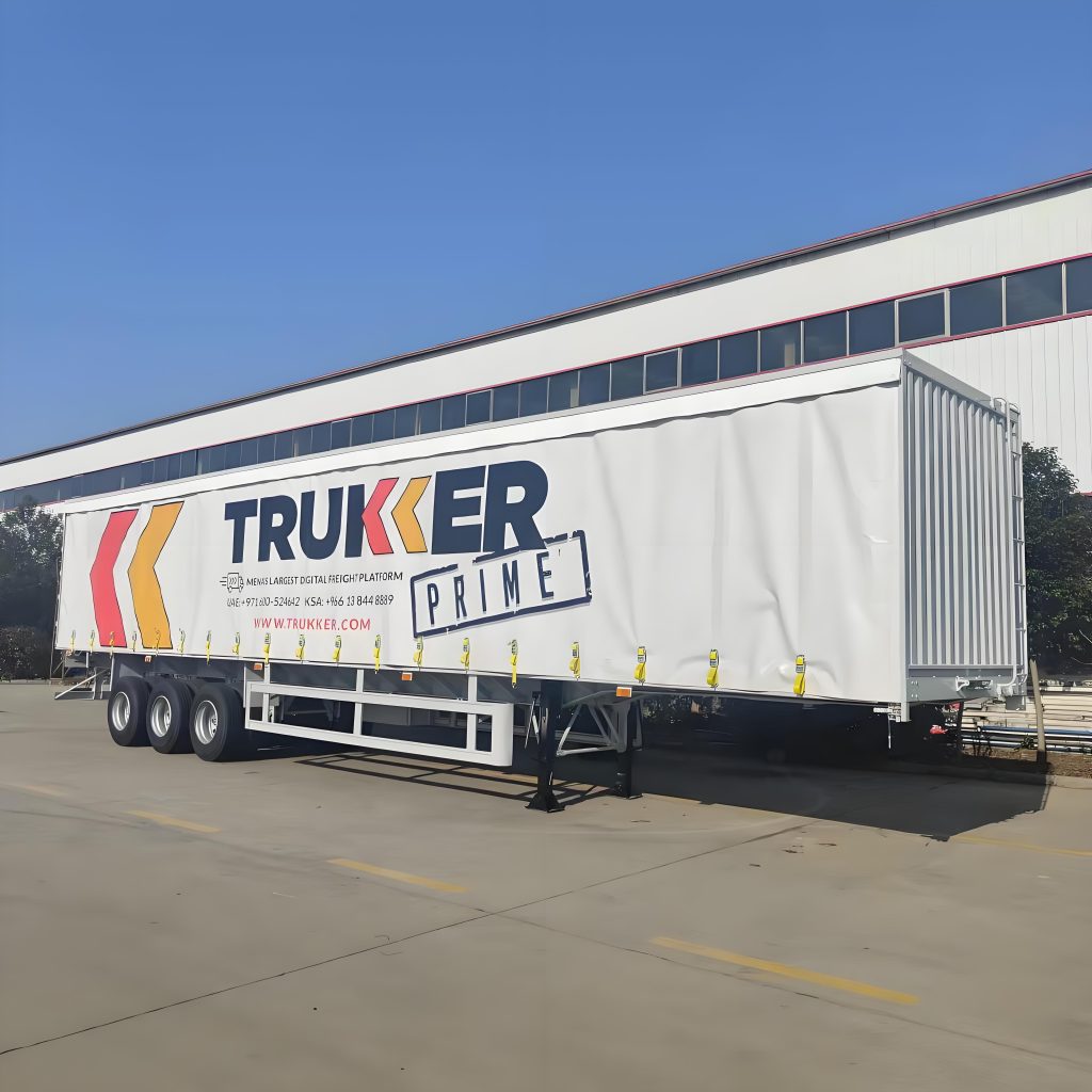 three axle curtain side semi trailer