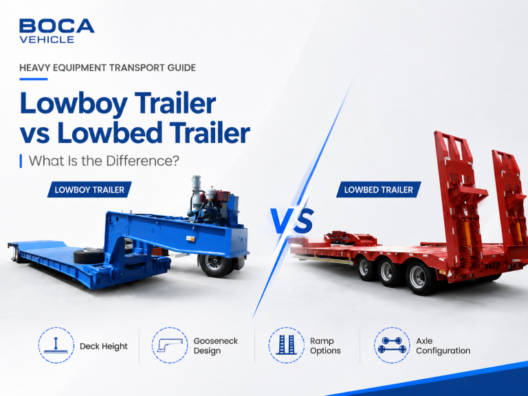 Lowboy trailer vs lowbed trailer comparison for heavy equipment transport