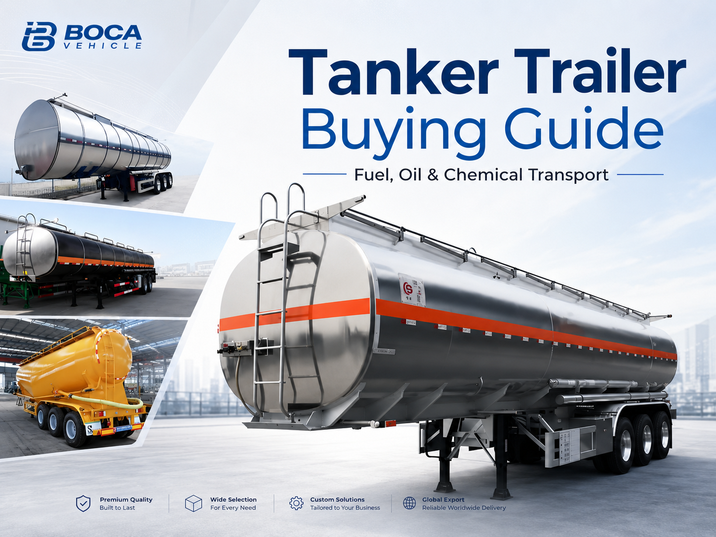 Tanker trailer buying guide for fuel, oil and chemical transport by Boca Vehicle