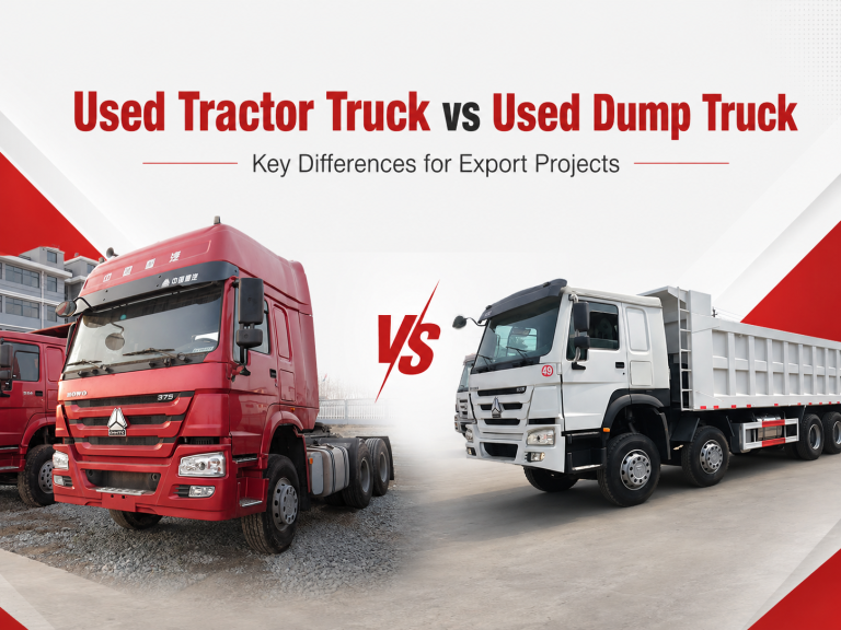 Used tractor truck vs used dump truck comparison for export projects