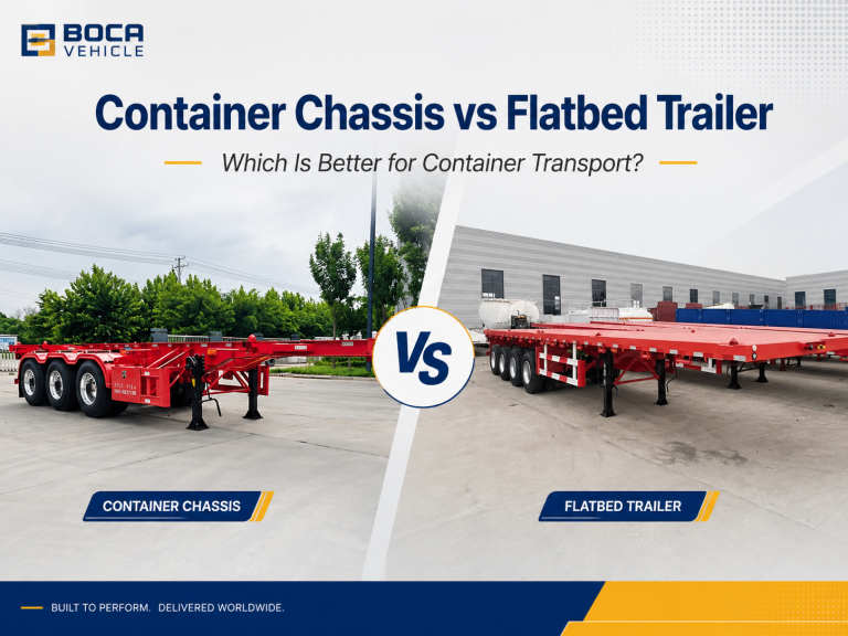 Container chassis vs flatbed trailer comparison for container transport