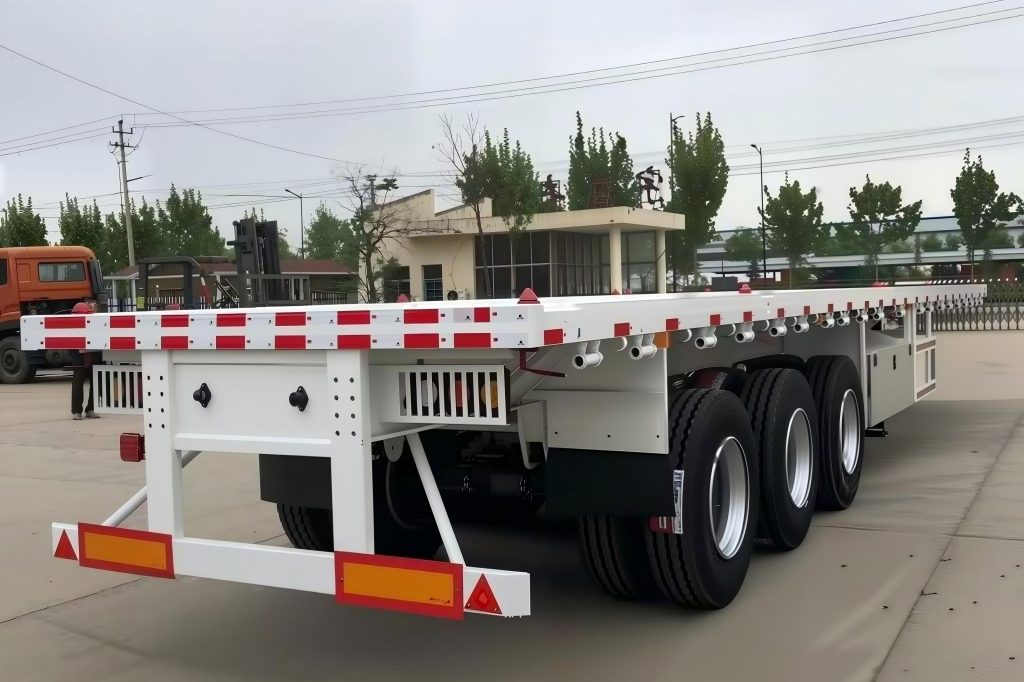 12 Wheels Flatbed Semi Trailer