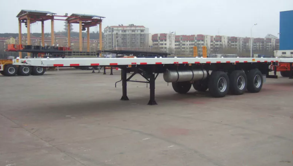 Three Axle Single Tire Flatbed Semi Trailer