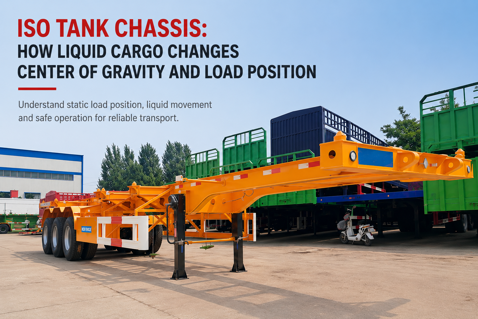ISO tank chassis for liquid cargo transport and load position planning